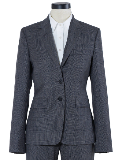 Pure wool. 100% Bemberg signature stripe lining. 3-button, double back vent. Half canvas construction. Genuine horn buttons. Locker loop at back neck. Dry clean. Imported.