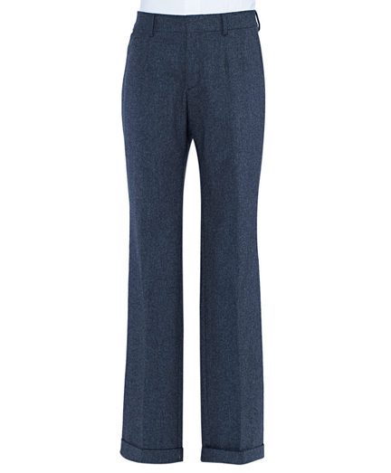 Pure wool. 100% Bemberg signature stripe lining. Belt loop trouser with zip fly. Genuine horn buttons. Unfinished hem. Can be finished as seen or with a cuff and no break. Dry clean. Imported.