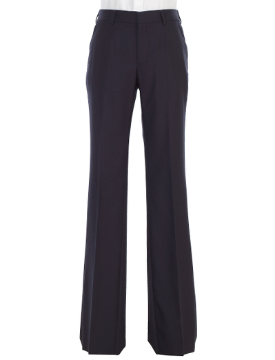 Pure super 130s wool. 100% Bemberg signature stripe lining. Belt loop trousers with zip fly. Genuine horn buttons. Unfinished hem. Can be finished as seen or with a cuff and no break. Dry clean. Imported.