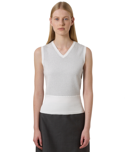 Zig-Zag Stitch V-Neck Vest