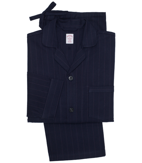 Pure cotton flannel. Classic pajamas comfortably styled button-front notch collar top and drawstring bottom. Chest patch pocket and locker loop at neck. Machine wash. Imported.