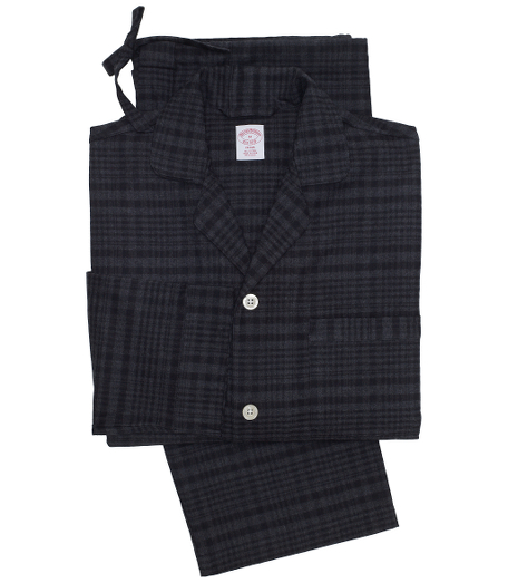 Pure cotton flannel. Classic pajamas comfortably styled button-front notch collar top and drawstring bottom. Chest patch pocket and locker loop at neck. Machine wash. Imported.