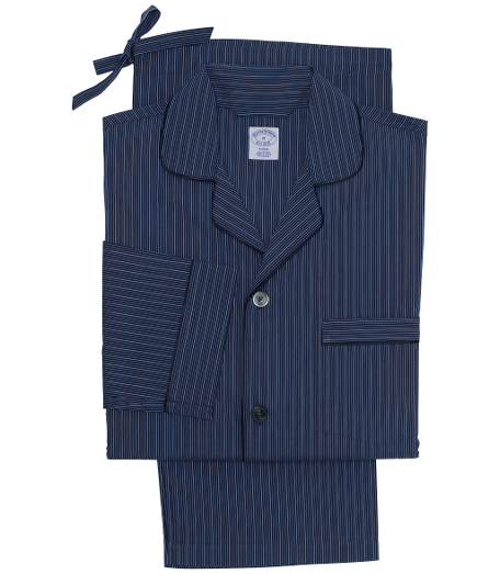 Pure cotton broadcloth. Classic pajamas comfortably styled button-front notch collar top and drawstring bottom. Chest patch pocket and locker loop at neck. Machine wash. Imported.