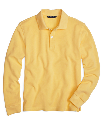 Boys' Yellow LongSleeve Polo Shirt Brooks Brothers