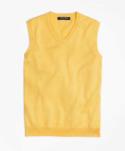 yellow sweater vest
