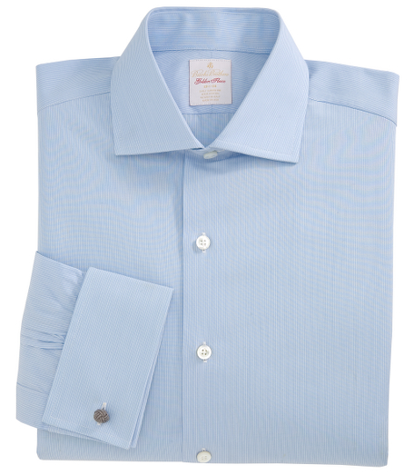Made from one of the rarest cotton varieties distinguished by its purity and strength. Sea Island cotton has the softness of cashmere and the luster of silk. Fabric is spun in Switzerland and woven in Italy. English collar, French cuff. Natural shell buttons. Machine wash. Made in the USA.