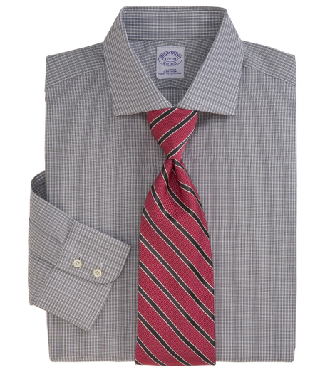 Pure cotton woven in Italy. Londoner collar. French placket, split-back yoke and double-button barrel cuffs. Machine wash. Made in the USA.