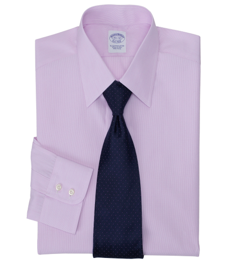 Pure cotton woven in Italy. French front placket, split back yoke. Tennis collar and signature shirring at double-button barrel cuffs. Machine wash. Made in the USA.