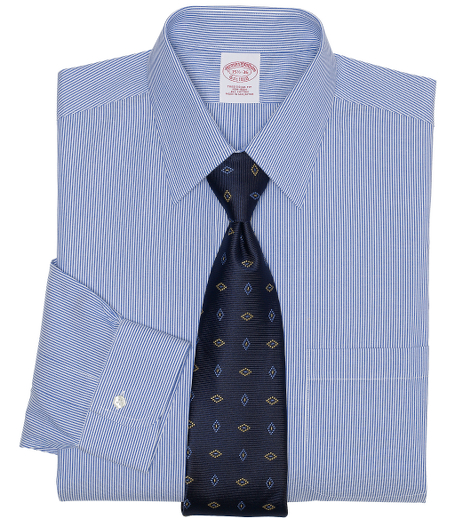 Pure pinpoint cotton treated to remain virtually wrinkle-free. Pucker-free seams. Center back plea tand signature shirring at barrel cuffs. Forward point collar. Left chest pocket. Machine wash. Imported. Also available in Slim fit.
