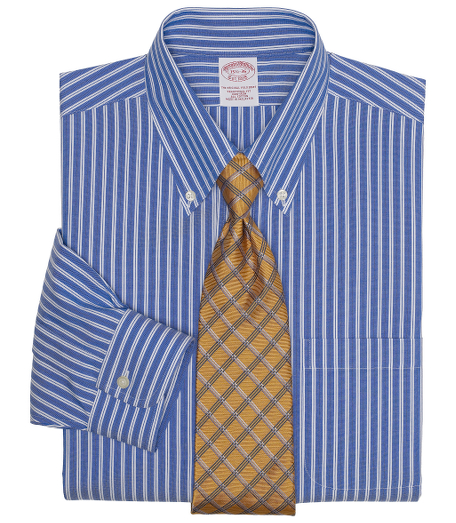 Pure pinpoint cotton treated to remain virtually wrinkle-free. Pucker-free seams. Center back pleat and signature shirring at barrel cuffs. The original Polo� button-down collar. Left chest pocket. Machine wash. Imported. Also available in Slim fit.