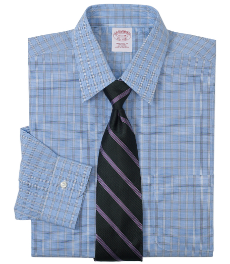 Pure cotton broadcloth made with pucker-free seams and specially treated to remain virtually wrinkle-free. Forward point collar. Signature shirring at barrel cuffs. Center back pleat. Left chest pocket. Machine wash. Imported. Also available in Slim fit.