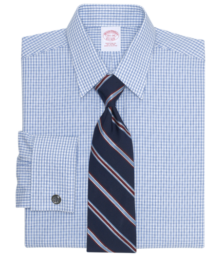 Traditional Fit Frame Micro Tattersall French Cuff Dress Shirt