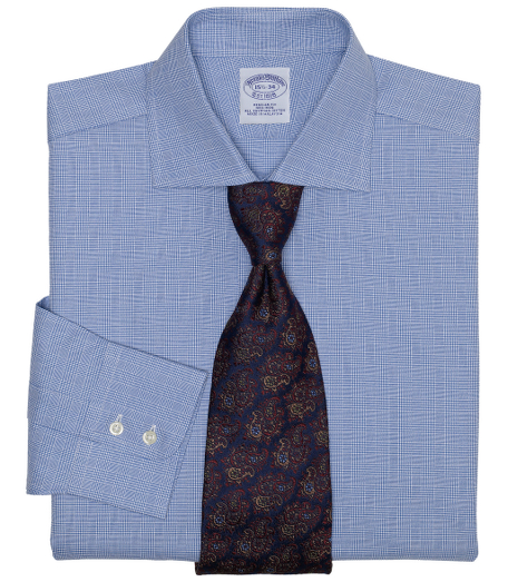 Pure Egyptian cotton made with pucker-free seams and specially treated to remain virtually wrinkle-free. French front placket and chevron split-back yoke. English collar. Signature shirring at double-button barrel cuffs. Machine wash. Imported.