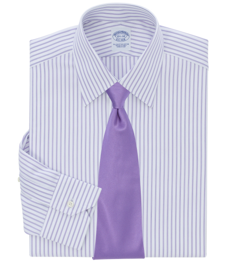 Pure Egyptian cotton woven in Italy. Tennis collar. Signature shirring at mitered cuffs. French placket and chevroned split back yoke. Machine wash. Made in the USA.