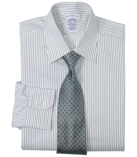 Pure Egyptian cotton woven in Italy. French front placket and chevron split-back yoke. Tennis collar. Signature shirring at  double-button  barrel cuffs. Superdurable buttons. Machine  wash. Made in the USA.