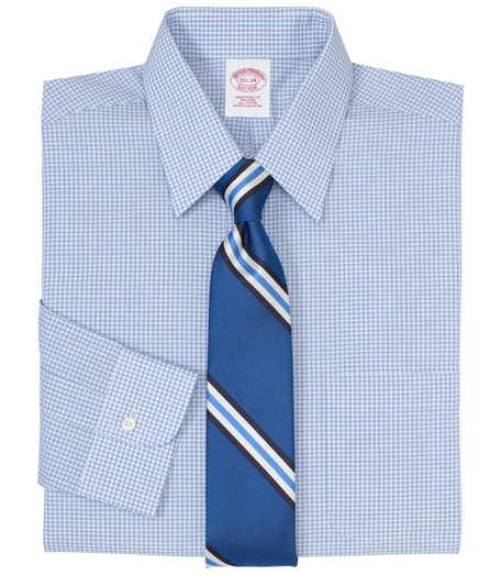 Pure cotton broadcloth made with pucker-free seams and specially treated to remain virtually wrinkle-free. Forward point collar. Signature shirring at barrel cuffs. Center back pleat. Left chest pocket. Machine wash. Imported. Also available in Slim fit.