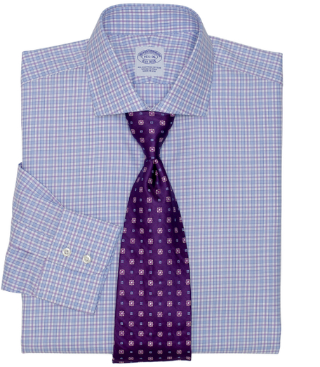 Pure Egyptian cotton woven in Italy. French front placket and chevron split-back yoke. English collar and signature shirring at double-button barrel cuffs. Machine wash. Made in the USA.