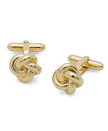 Love knot cuff links, silver is sterling and gold is gold-plated sterling. Swivel back. Made in the USA.