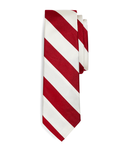 striped red tie white and
