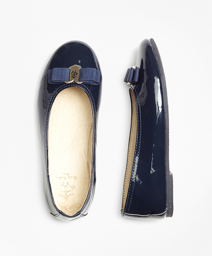 navy patent ballerina shoes