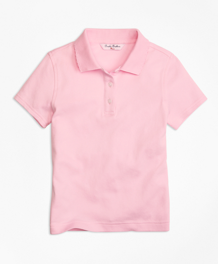 pink polo shirt