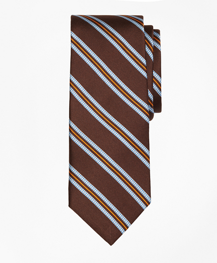 Houndstooth Stripe Print  Tie