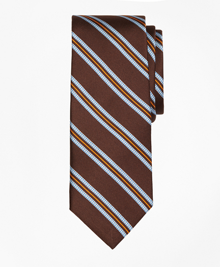 Houndstooth Stripe Print Tie