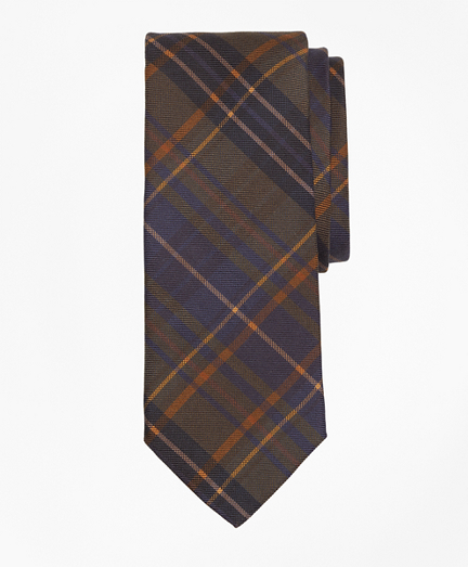 Ancient Madder Plaid Print Tie