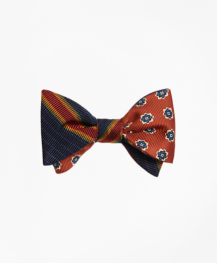 Multi-Framed Stripe with Print Medallion Reversible Bow Tie