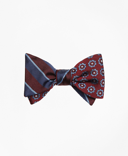 Sidewheeler Guard Stripe with Spaced Flower Reversible Bow Tie