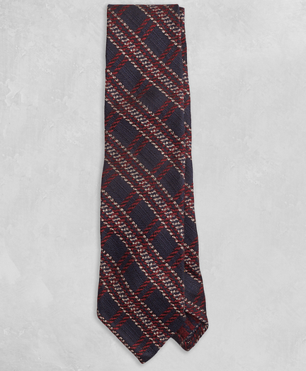 Brooks Brothers Golden Fleece Navy and Burgundy Plaid Tie
