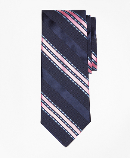 Satin Ribbed Stripe Tie