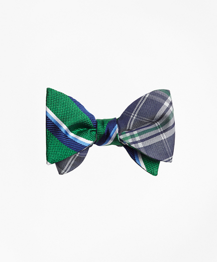 Sidewheeler Double Stripe with Plaid Reversible Bow Tie