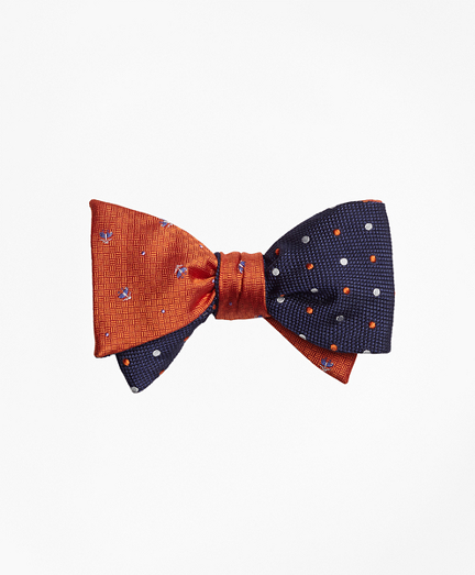 Tossed Golden Fleece Parquet with Alternating Dot Reversible Bow Tie