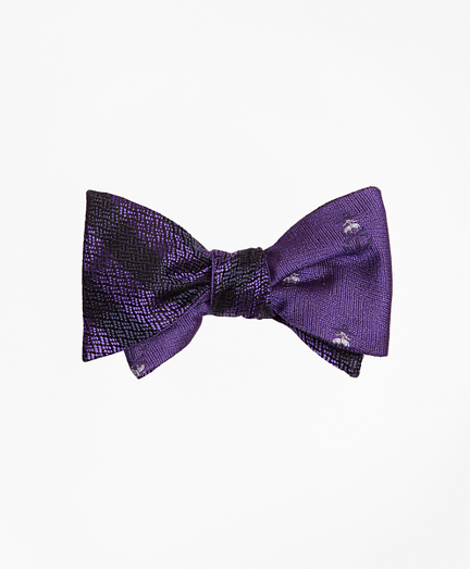 Textured Stripe with Golden Fleece Reversible Bow Tie