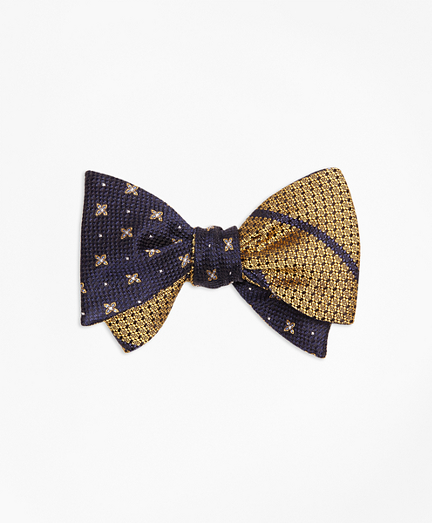 X and Dot with Textured BB#3 Stripe Reversible Bow Tie
