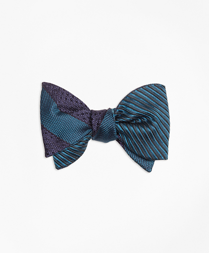 Framed Textured Stripe with Horizontal Textured Reversible Bow Tie