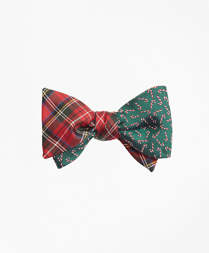 Royal Stewart Tartan with Candy Canes Reversible Bow Tie