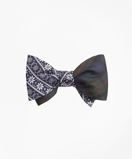 Snowflake Stripe with McKinley Tartan Reversible Bow Tie