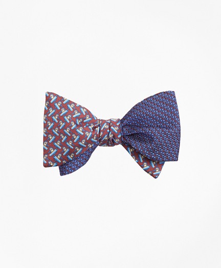 Solid-Non-Solid with Snowboarding Pequins Reversible Bow Tie