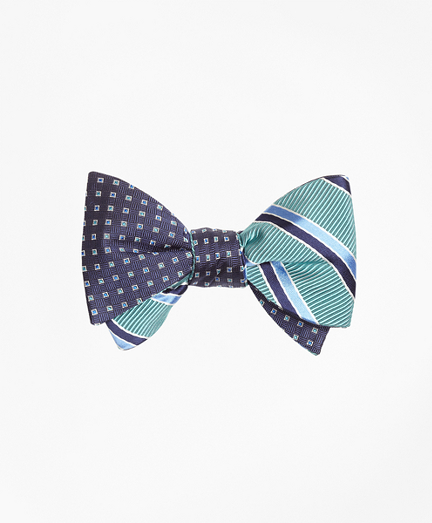 Alternating Square with Mogador Double Stripe Reversible Bow Tie