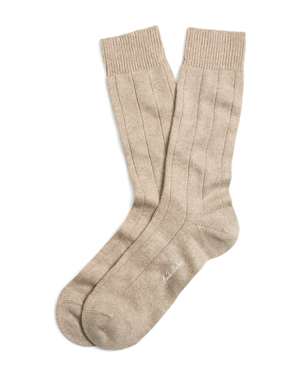 Ribbed Cashmere Crew Socks