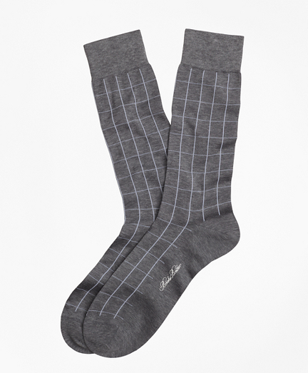 Windowpane Crew Socks