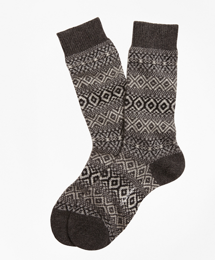 Cashmere Fair Isle Crew Socks