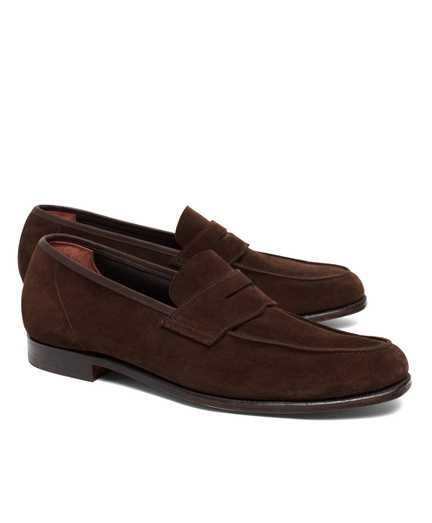 Men�s Brown Suede Loafers With Alligator Detail Brooks