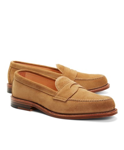 Handsewn Suede Penny Loafers Brooks Brothers