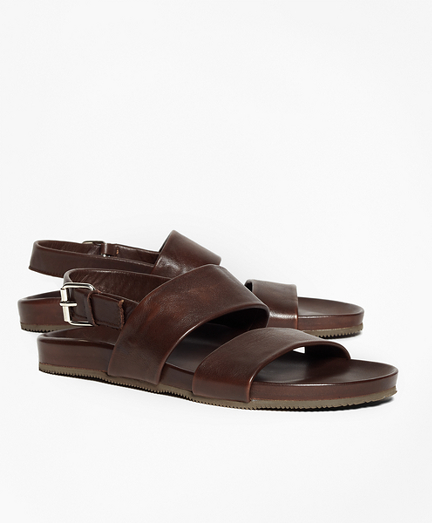 men's two strap leather sandals