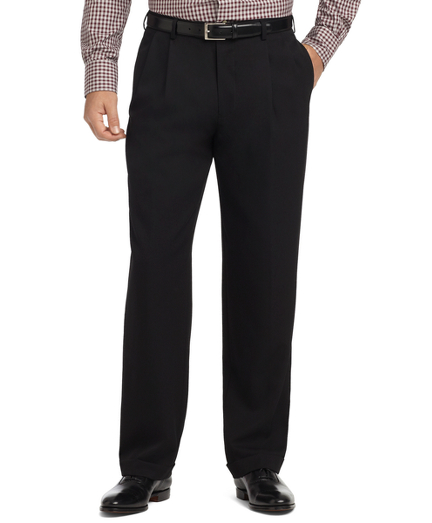 Madison Fit Pleat-Front Unfinished Gabardine Trousers