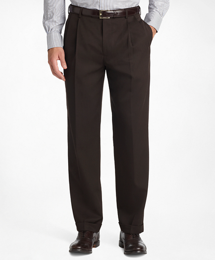 Madison Fit Pleat-Front Classic Gabardine Trousers