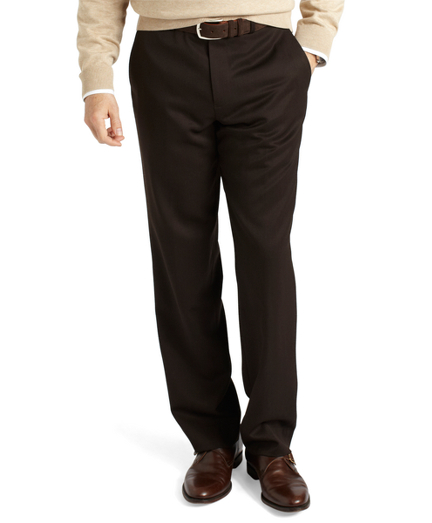Regent Fit Plain-Front Classic Gabardine Trousers